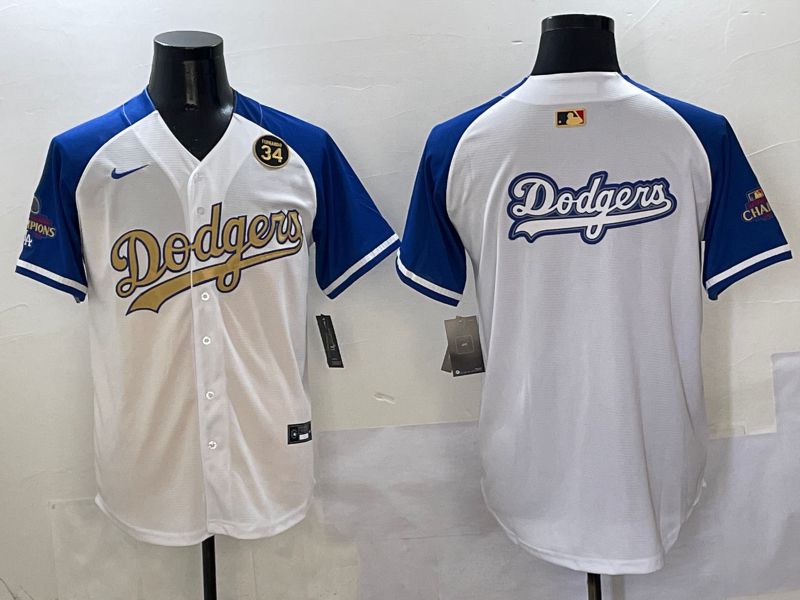 Men Los Angeles Dodgers Blank White Blue Gold Game Nike 2025 MLB Jersey style 42920->los angeles dodgers->MLB Jersey